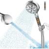 imageHibbent High Pressure 10mode Shower Head Handheld Showerhead with Adjustable Brass Joint Shower Holder 71quot Stainless Steel Hose Anticlog Nozzles Builtin Power Wash to Clean Tub ampamp Pets ChromeChrome