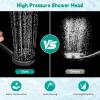 imageHibbent High Pressure 10mode Shower Head Handheld Showerhead with Adjustable Brass Joint Shower Holder 71quot Stainless Steel Hose Anticlog Nozzles Builtin Power Wash to Clean Tub ampamp Pets ChromeMatte Black