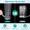 imageHibbent High Pressure 10mode Shower Head Handheld Showerhead with Adjustable Brass Joint Shower Holder 71quot Stainless Steel Hose Anticlog Nozzles Builtin Power Wash to Clean Tub ampamp Pets ChromeChrome