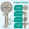 imageHibbent High Pressure 10mode Shower Head Handheld Showerhead with Adjustable Brass Joint Shower Holder 71quot Stainless Steel Hose Anticlog Nozzles Builtin Power Wash to Clean Tub ampamp Pets ChromeBrushed Nickel