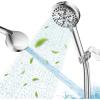 imageHibbent High Pressure 10mode Shower Head Handheld Showerhead with Adjustable Brass Joint Shower Holder 71quot Stainless Steel Hose Anticlog Nozzles Builtin Power Wash to Clean Tub ampamp Pets ChromeChrome