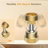 imageHibbent 2 Pack Garden Hose Adapter 34quot GHT Solid Brass Flexible Hose Connector Pipe Kink Protector with Dual Swivel Male to Female Thread2