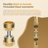 imageHibbent 2 Pack Garden Hose Adapter 34quot GHT Solid Brass Flexible Hose Connector Pipe Kink Protector with Dual Swivel Male to Female Thread2