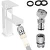 imageHibbent Faucet Adapter Kit Swivel Adapter to Connect Garden Hose  MultiThread Solid Brass Quick Connector Garden Hose Fitting 34 Inch  ChromeChrome