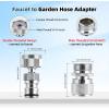 imageHibbent Faucet Adapter Kit Swivel Adapter to Connect Garden Hose  MultiThread Solid Brass Quick Connector Garden Hose Fitting 34 Inch  ChromeChrome