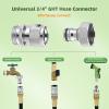 imageHibbent Garden Hose Quick Connector Solid Brass 34 Inch GHT Thread Faucet Hose Quick Connect Fitting Female and Male AdapterClassic Garden Hose Adapter with Quick Connector