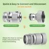 imageHibbent Garden Hose Quick Connector Solid Brass 34 Inch GHT Thread Faucet Hose Quick Connect Fitting Female and Male AdapterClassic Garden Hose Adapter with Quick Connector