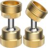 imageHibbent 2 Pack Garden Hose Adapter 34quot GHT Solid Brass Flexible Hose Connector Pipe Kink Protector with Dual Swivel Male to Female Thread2
