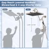 imageHibbent Upgraded 13 Shower Head Combo High Pressure 5spray Rainfall Showerhead Stainless Steel 4 Modes Handheld Spray All Metal 4way Diverter Valve Extension Arm 71 Hose and Holder ChromeBrushed Nickel