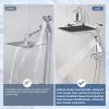 imageHibbent Upgraded 13 Shower Head Combo High Pressure 5spray Rainfall Showerhead Stainless Steel 4 Modes Handheld Spray All Metal 4way Diverter Valve Extension Arm 71 Hose and Holder ChromeChrome