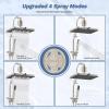 imageHibbent Upgraded 13 Shower Head Combo High Pressure 5spray Rainfall Showerhead Stainless Steel 4 Modes Handheld Spray All Metal 4way Diverter Valve Extension Arm 71 Hose and Holder ChromeBrushed Nickel