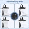 imageHibbent Upgraded 13 Shower Head Combo High Pressure 5spray Rainfall Showerhead Stainless Steel 4 Modes Handheld Spray All Metal 4way Diverter Valve Extension Arm 71 Hose and Holder ChromeMatte Black