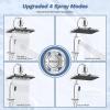 imageHibbent Upgraded 13 Shower Head Combo High Pressure 5spray Rainfall Showerhead Stainless Steel 4 Modes Handheld Spray All Metal 4way Diverter Valve Extension Arm 71 Hose and Holder ChromeChrome