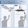 imageHibbent Upgraded 13 Shower Head Combo High Pressure 5spray Rainfall Showerhead Stainless Steel 4 Modes Handheld Spray All Metal 4way Diverter Valve Extension Arm 71 Hose and Holder ChromeChrome