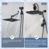 imageHibbent Upgraded 13 Shower Head Combo High Pressure 5spray Rainfall Showerhead Stainless Steel 4 Modes Handheld Spray All Metal 4way Diverter Valve Extension Arm 71 Hose and Holder ChromeMatte Black