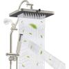 imageHibbent Upgraded 13 Shower Head Combo High Pressure 5spray Rainfall Showerhead Stainless Steel 4 Modes Handheld Spray All Metal 4way Diverter Valve Extension Arm 71 Hose and Holder ChromeBrushed Nickel