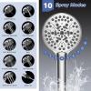imageHibbent Upgraded 13 Shower Head Combo High Pressure 5 Spray Rainfall Showerhead with 10 Spray Modes Handheld All Metal 3way Diverter Shower Arm 71 Hose and Holder Matte BlackChrome