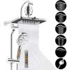 imageHibbent Upgraded 13 Shower Head Combo High Pressure 5 Spray Rainfall Showerhead with 10 Spray Modes Handheld All Metal 3way Diverter Shower Arm 71 Hose and Holder Matte BlackChrome