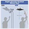 imageHibbent Upgraded 13 Shower Head Combo High Pressure 5 Spray Rainfall Showerhead with 10 Spray Modes Handheld All Metal 3way Diverter Shower Arm 71 Hose and Holder Matte BlackChrome