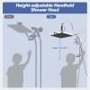 imageHibbent Upgraded 13 Shower Head Combo High Pressure 5 Spray Rainfall Showerhead with 10 Spray Modes Handheld All Metal 3way Diverter Shower Arm 71 Hose and Holder Matte BlackChrome