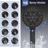 imageHibbent Upgraded 13 Shower Head Combo High Pressure 5 Spray Rainfall Showerhead with 10 Spray Modes Handheld All Metal 3way Diverter Shower Arm 71 Hose and Holder Matte BlackOil Rubbed Bronze