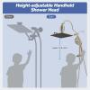 imageHibbent Upgraded 13 Shower Head Combo High Pressure 5 Spray Rainfall Showerhead with 10 Spray Modes Handheld All Metal 3way Diverter Shower Arm 71 Hose and Holder Matte BlackBrushed Nickel