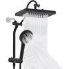 imageHibbent Upgraded 13 Shower Head Combo High Pressure 5 Spray Rainfall Showerhead with 10 Spray Modes Handheld All Metal 3way Diverter Shower Arm 71 Hose and Holder Matte BlackMatte Black