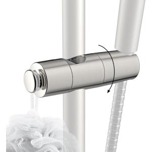 imageHibbent Adjustable Shower Head Holder for Slide Bar Universal 18525mm Handheld Showerhead Bracket Sprayer Holder with Hanging Design Bathroom Shower Replacement No Drill Installation ChromeBrushed Nickel