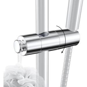 imageHibbent Adjustable Shower Head Holder for Slide Bar Universal 18525mm Handheld Showerhead Bracket Sprayer Holder with Hanging Design Bathroom Shower Replacement No Drill Installation ChromeChrome