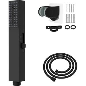 imageHibbent All Metal RV Shower Head with Hose High Pressure 4 Modes Handheld Showerhead for RV Home Camper Travel Trailer Shower head Replacement 59 Stainless Steel Hose with Holder ChromeMatte Black