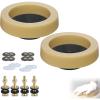 imageHibbent Extra Thick Toilet Wax Ring Replacement Kit Universal Toilet Seal Ring with Brass Toilet Floor Bolts and Retainer Washers PE Flange Fits 3 Inch and 4 Inch Drain PipesExtra Thick Wax Ring Kit