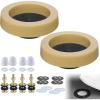 imageHibbent Extra Thick Toilet Wax Ring Replacement Kit Universal Toilet Seal Ring with Brass Toilet Floor Bolts and Retainer Washers PE Flange Fits 3 Inch and 4 Inch Drain PipesExtra Thick Wax Ring Kit with Bolt